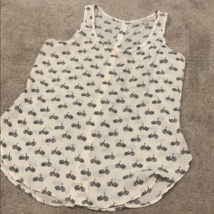 Great bicycle top with buttoned back from LOFT